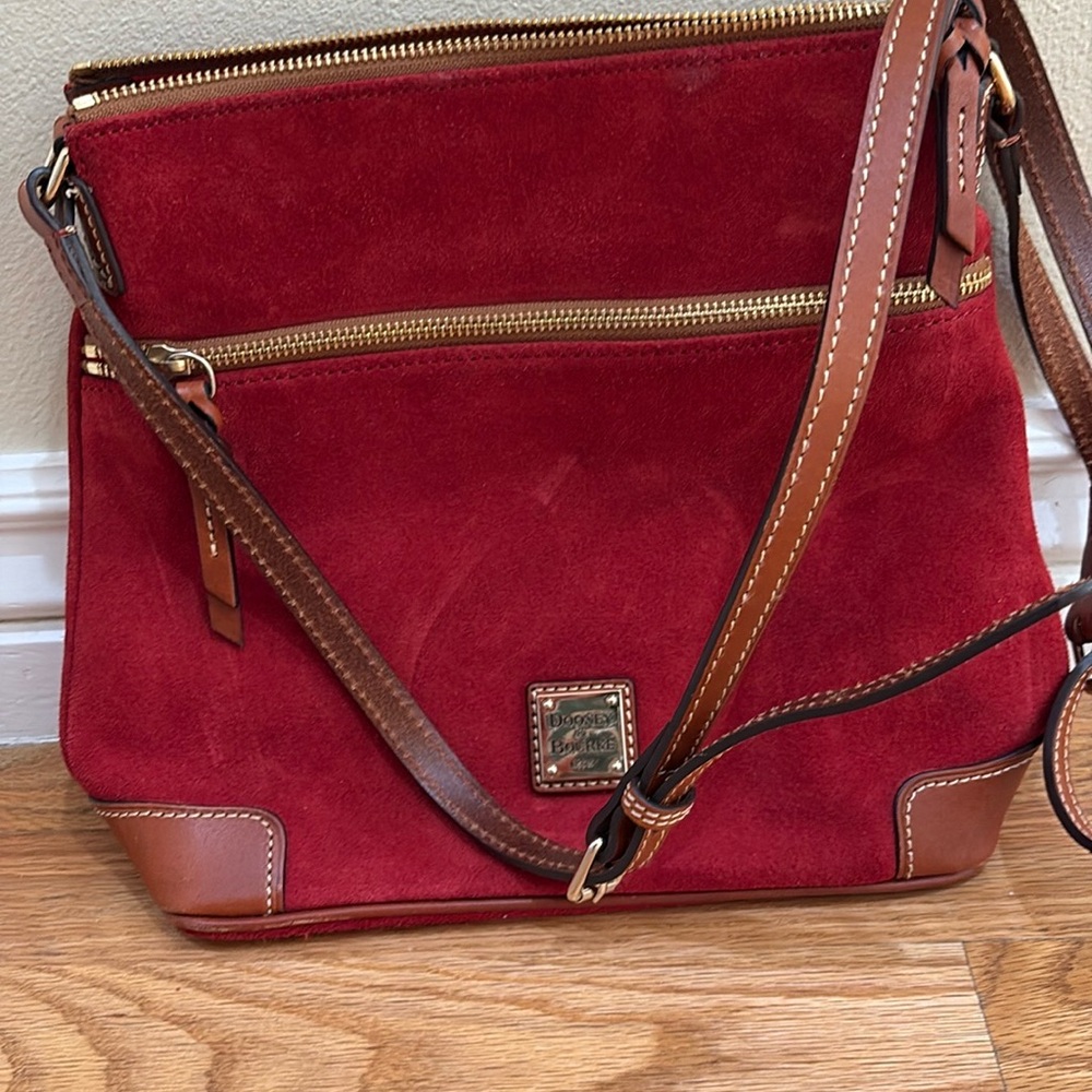 Dooney & Bourke Red Suede Crossbody Bag